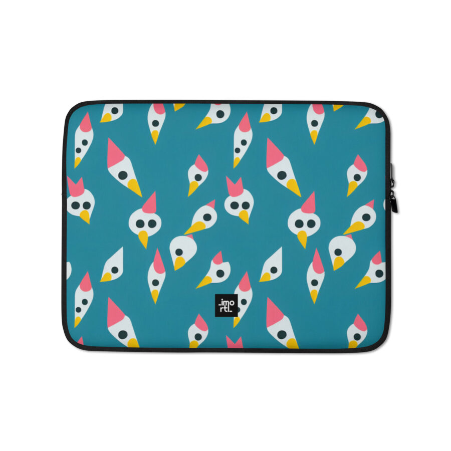 turquoise abstract chicks laptop sleeve 13 front