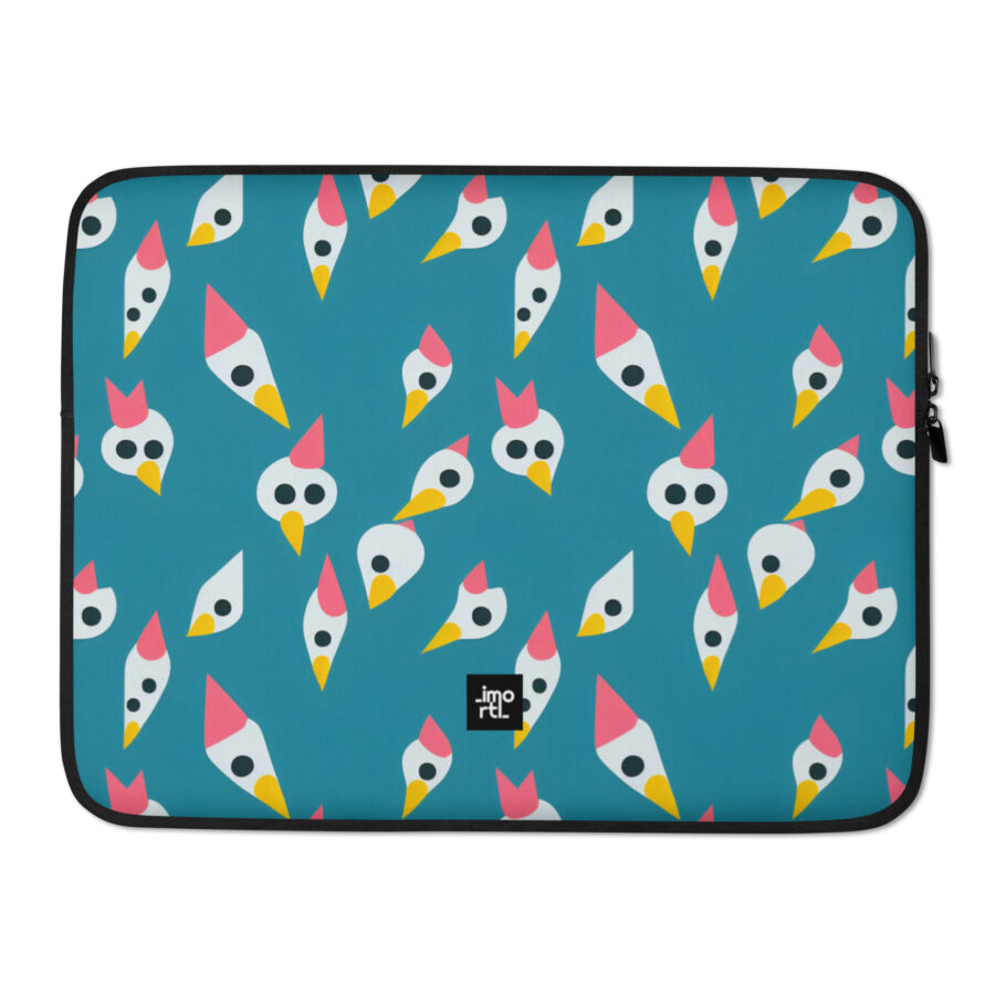 turquoise abstract chicks laptop sleeve 15 front