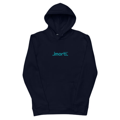 essential eco hoodie french navy front