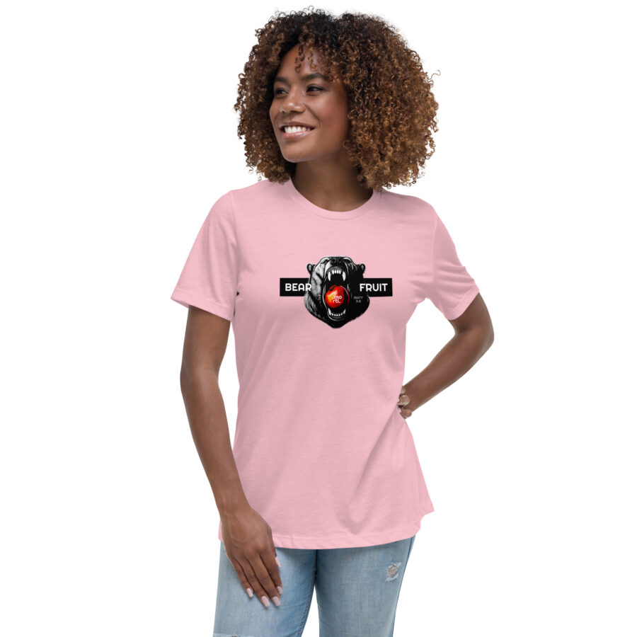 womens relaxed t shirt pink front