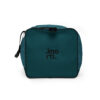turquoise duffle bag fingerprint pattern left side