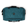 turquoise duffle bag fingerprint pattern top