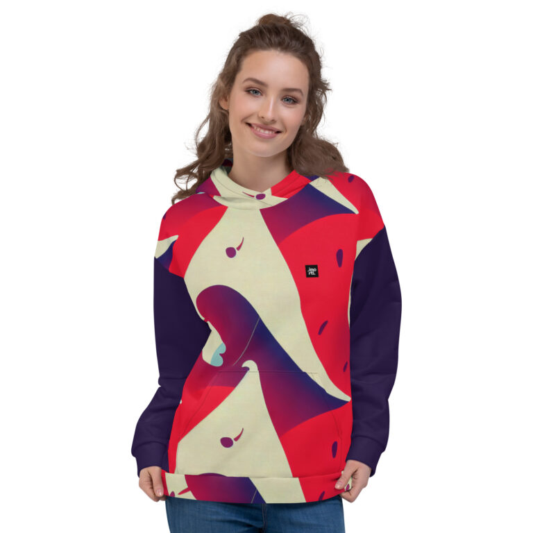 Abstract Red and Purple Hoodie