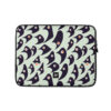 pale mint green and black birds laptop sleeve 13 front