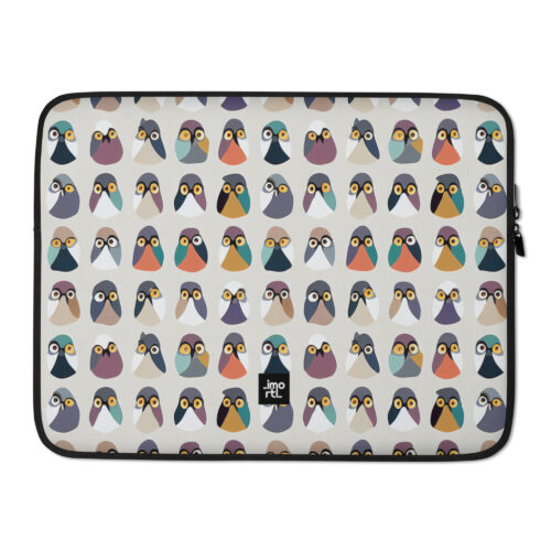 beige and autumn pigeons abstract laptop sleeve 15 front
