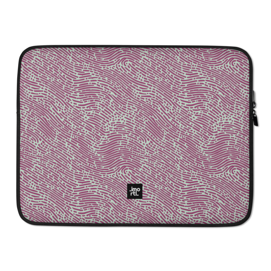 sage and purple laptop sleeve 15 front fingerprint pattern