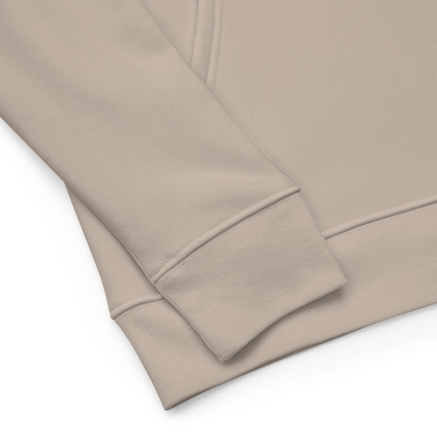 essential eco hoodie desert dust sleeve cuff closeup