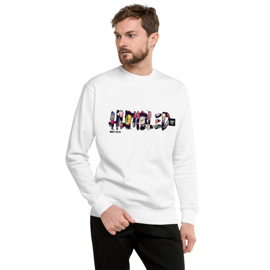 humbled christian sweatshirt unisex  white front