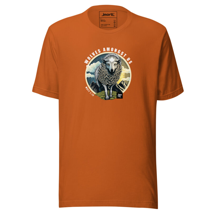 christian wolves among us t-shirt  autumn front