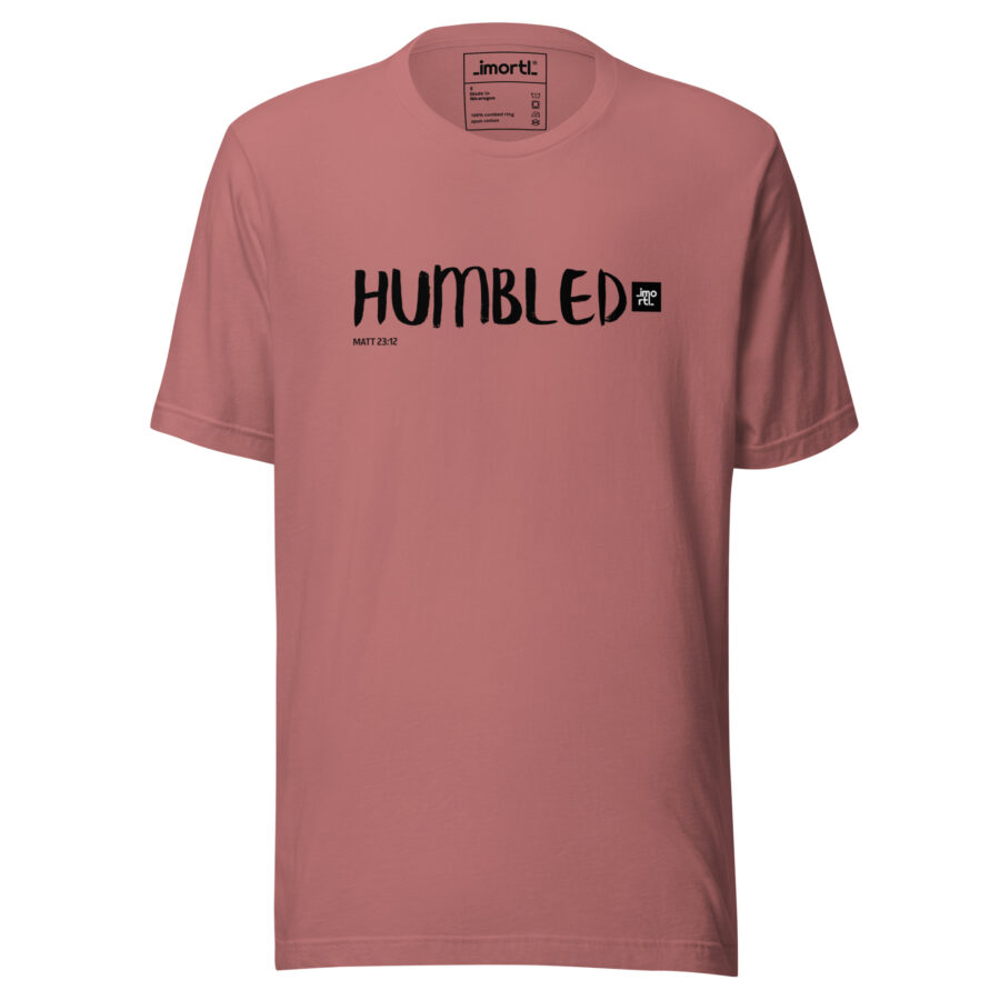 Christian colourful HUMBLEDunisex staple t shirt mauve front