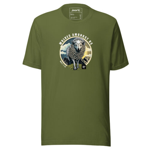 christian wolves among us t-shirt  olive front