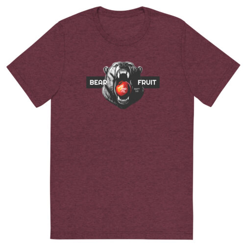 christian bear fruit t-shirt unisex  maroon triblend front
