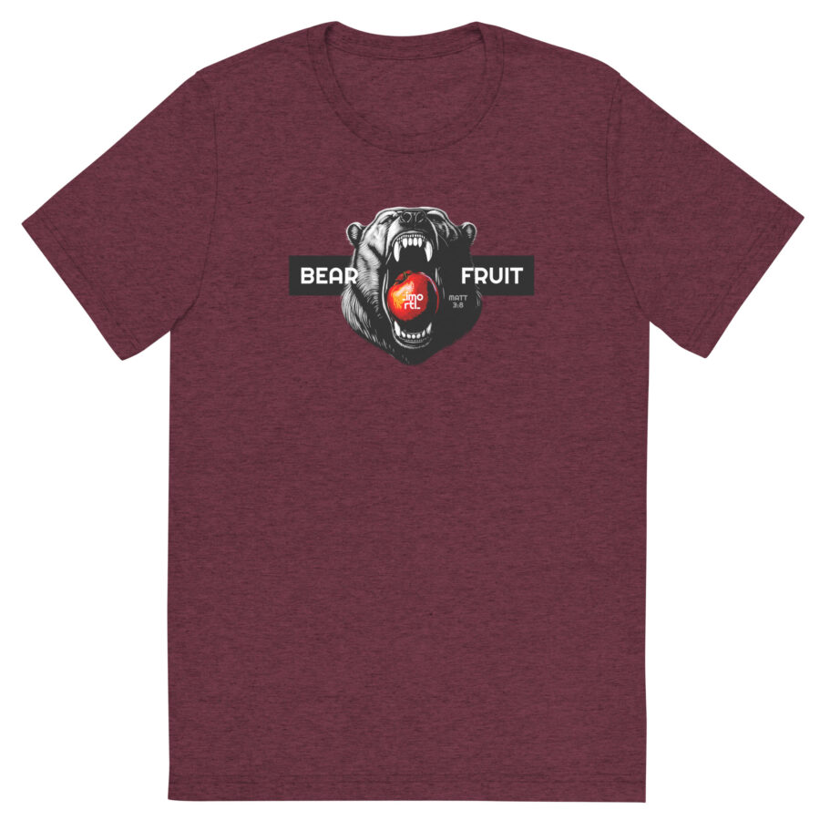 christian bear fruit t-shirt unisex  maroon triblend front