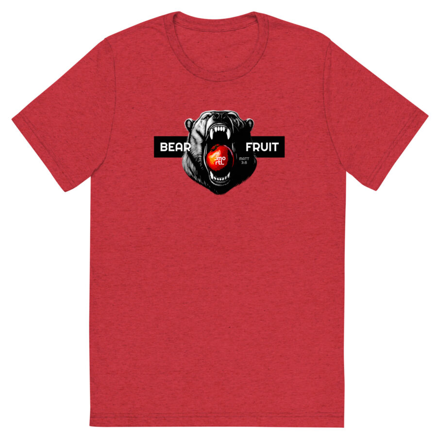 christian bear fruit t-shirt unisex  red triblend front