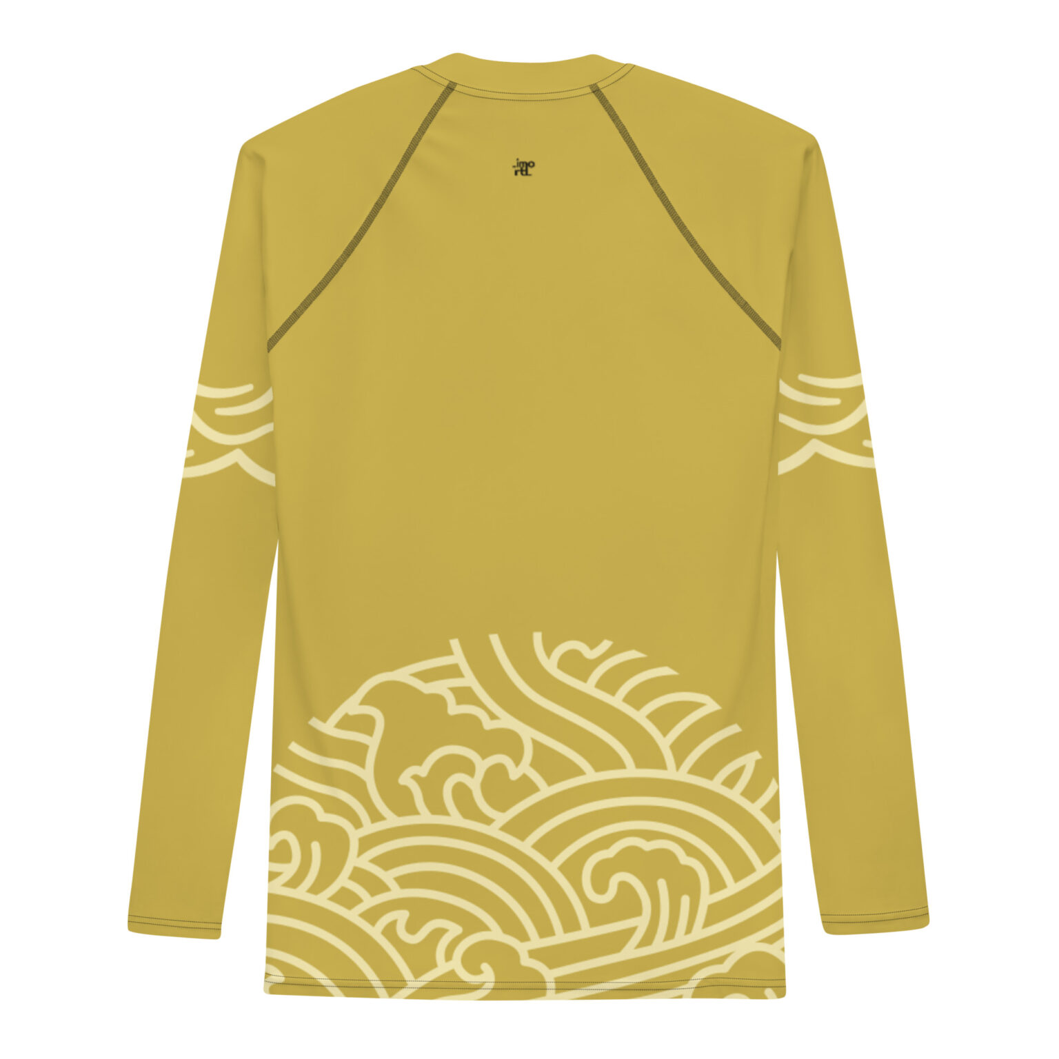 yellow rash guard old gold back