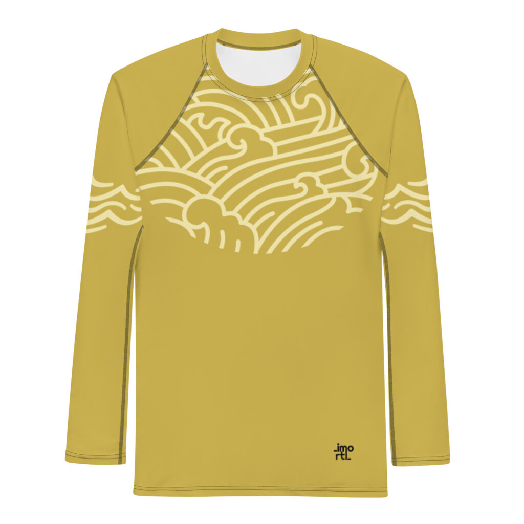 yellow rash guard old gold front