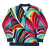 floral bomber jacket colourful leaves front
