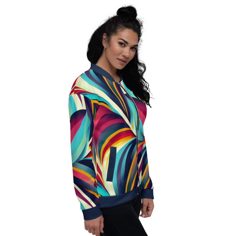 floral bomber jacket colourful leaves right
