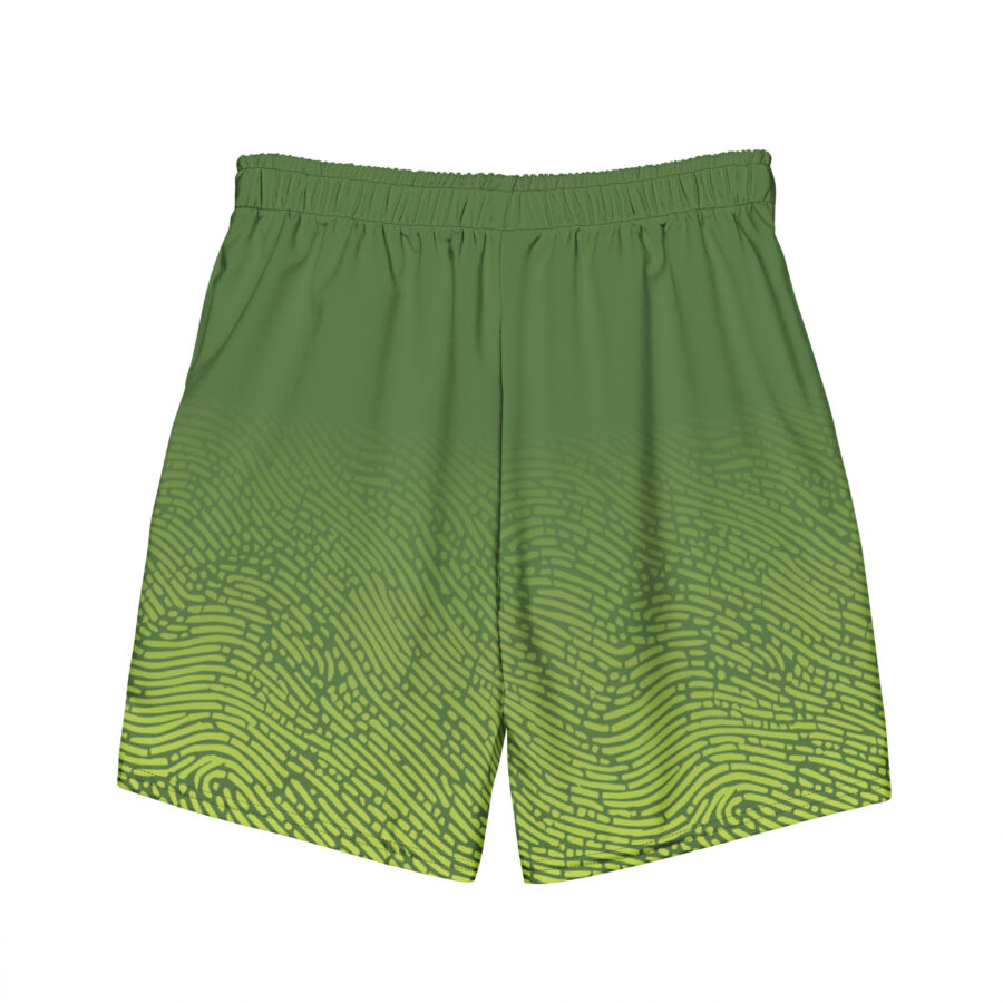 Green mens swimming shorts back