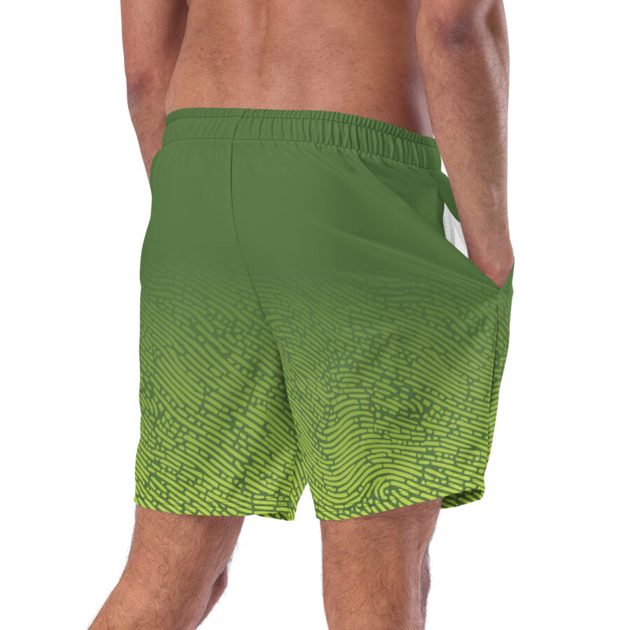 Green mens swimming shorts right back