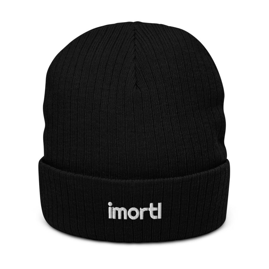 IMORTL ribbed knitted beanieblack front