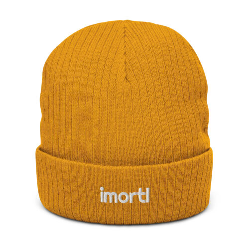 IMORTL ribbed knitted beaniemustard front efabaea