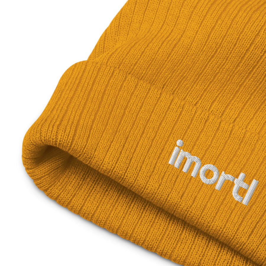 IMORTL ribbed knitted beaniemustard product details