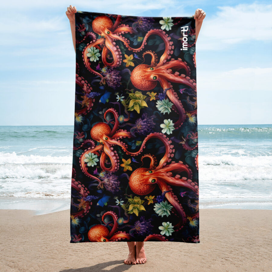 Floral Octopus beach towel beach