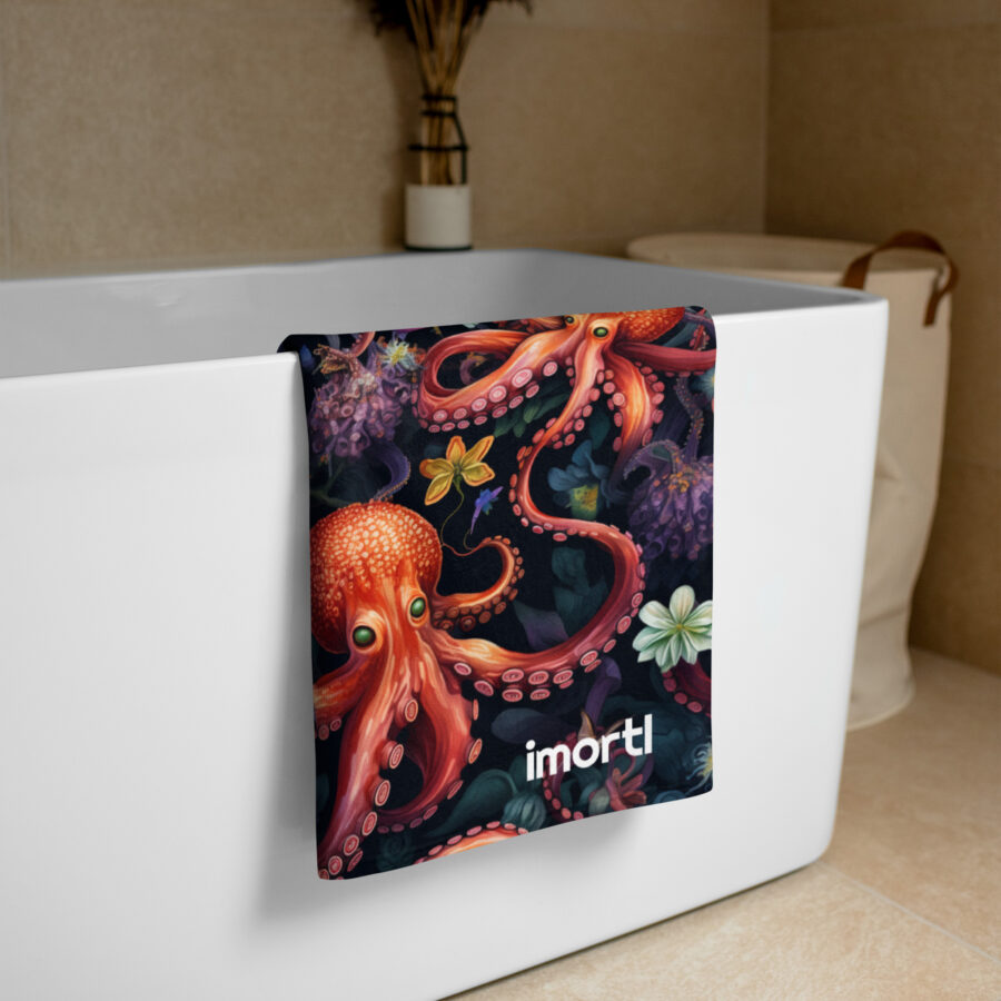 Floral Octopus beach towel lifestyle