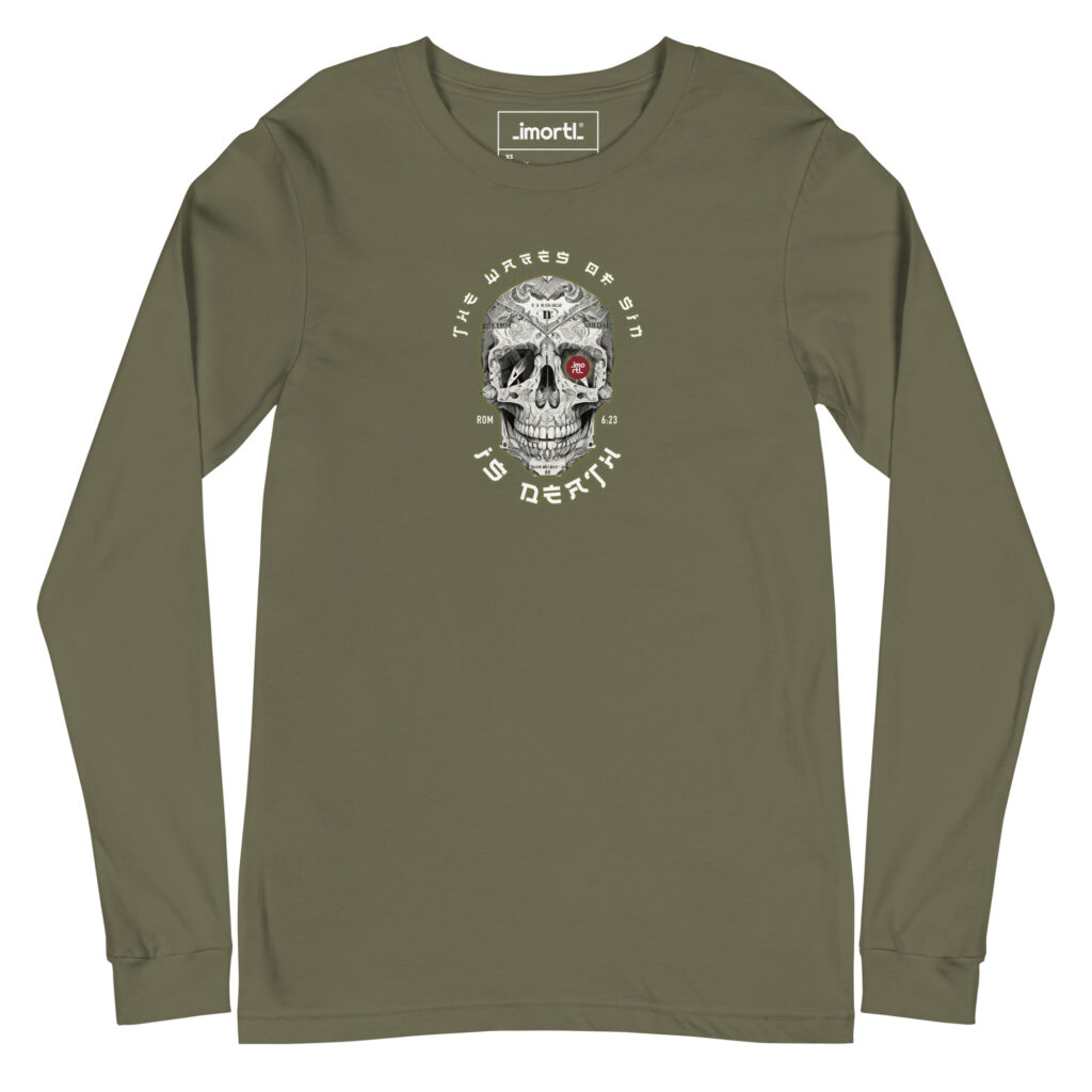 unisex long sleeve tee military green front eefae