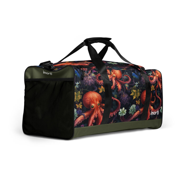 Colourful Floral Octopus duffel bag
