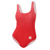 all over print one piece swimsuit white front ead