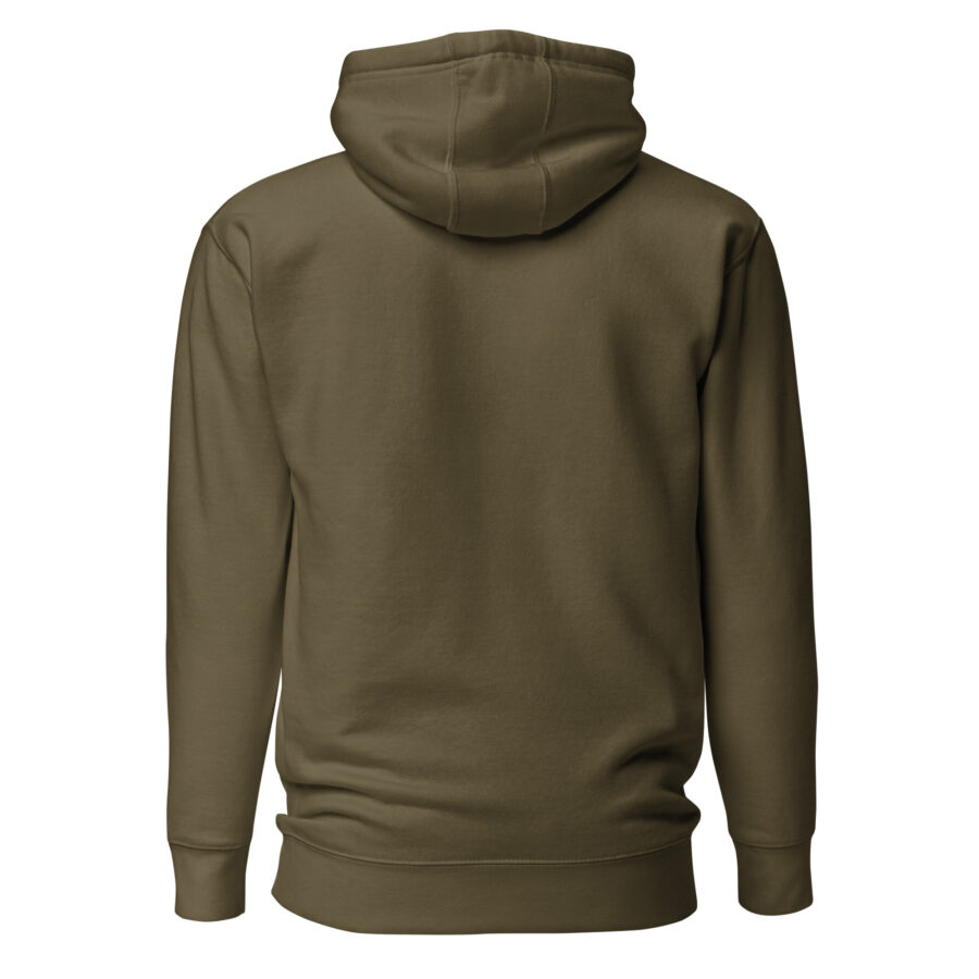 unisex premium hoodie military green back aba