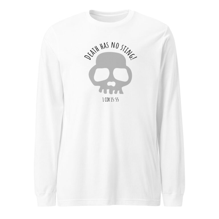 White Unisex Death has no sting Christian Long Sleeve Tee – white