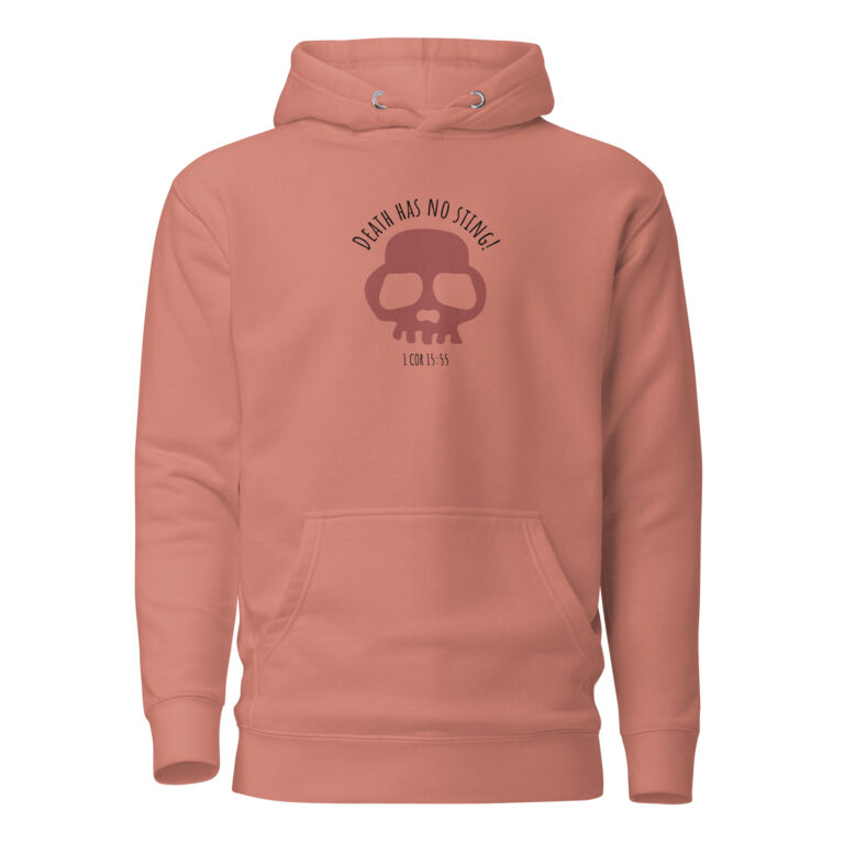 Death has no sting Christian Hoodie – pink