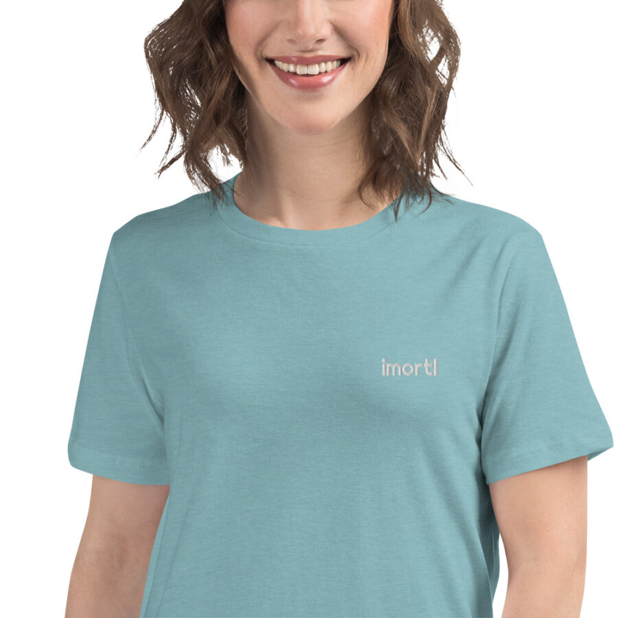 womens relaxed t shirt heather blue lagoon zoomed in b.jpg