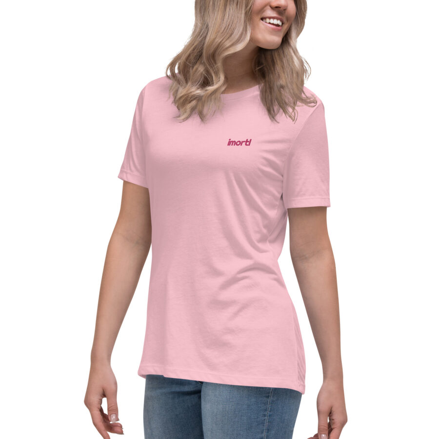 womens relaxed t shirt pink left front ceb.jpg