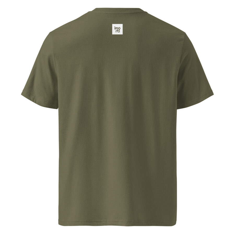 unisex organic cotton t shirt khaki back cdb.jpg