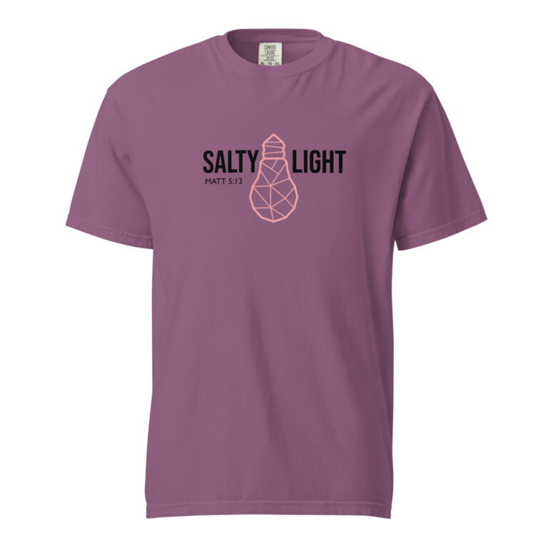 Modern Salty light christian t-shirt – Berry