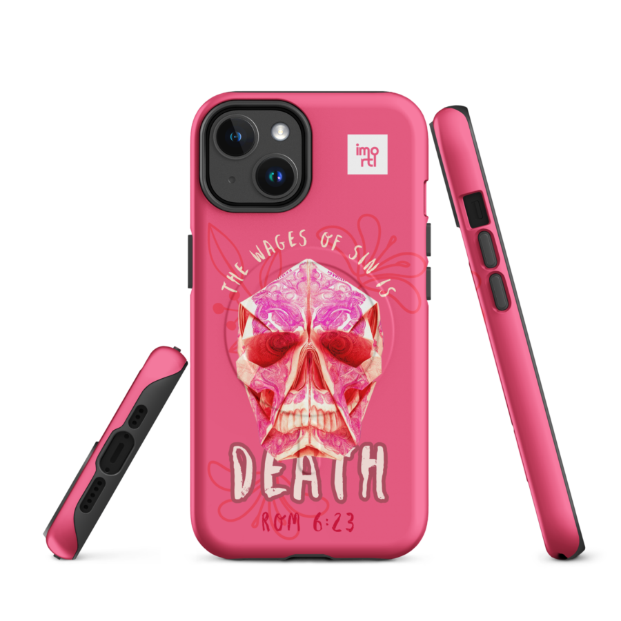 Wages Of Sin Christian MagSafe® tough case for iPhone® - Pink - Image 2