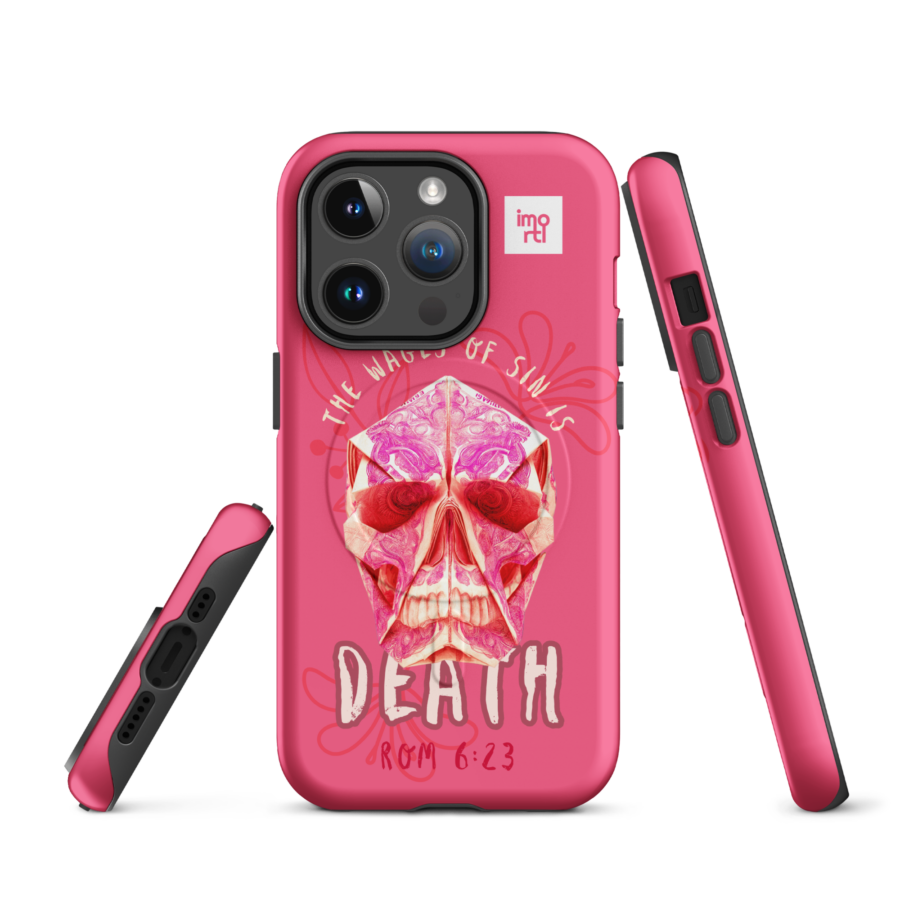 Wages Of Sin Christian MagSafe® tough case for iPhone® - Pink - Image 4