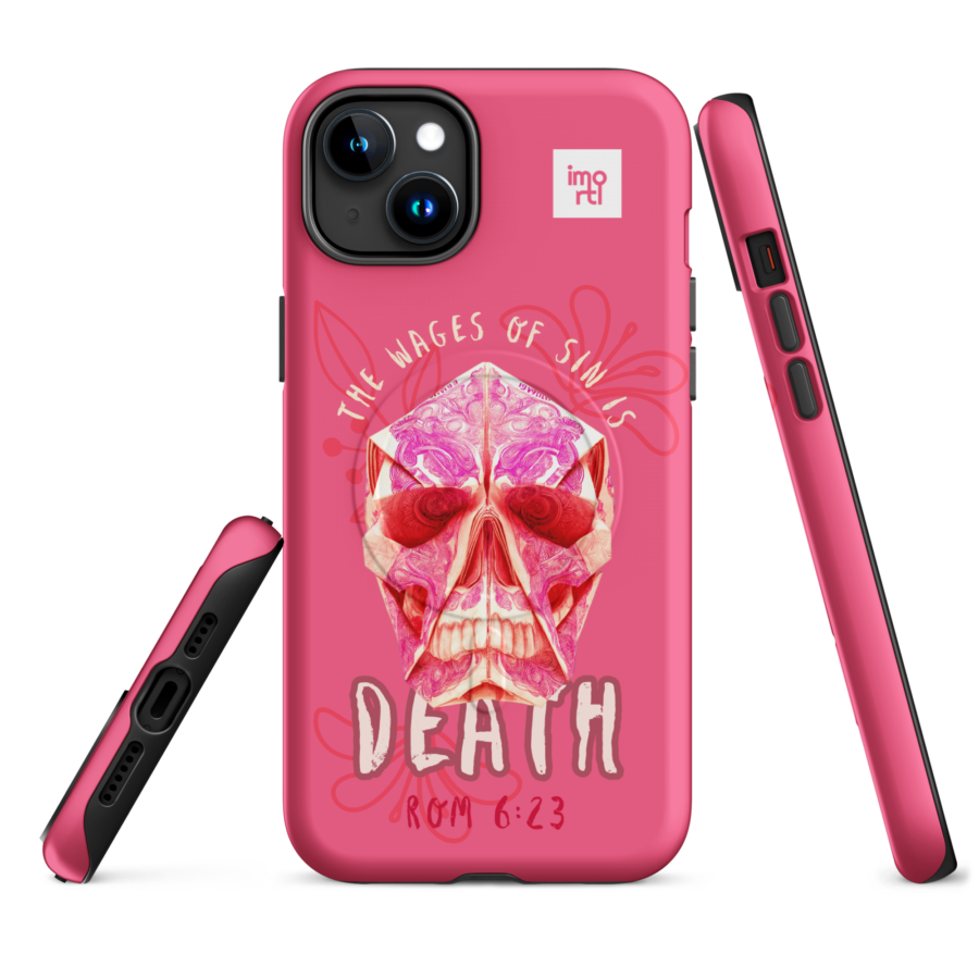 Wages Of Sin Christian MagSafe® tough case for iPhone® - Pink - Image 6