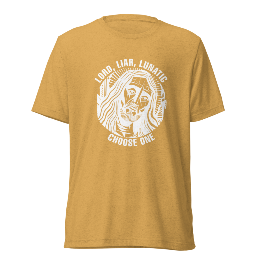 lord-lier-lunatic-christian-t-shirt-mustard-triblend-front